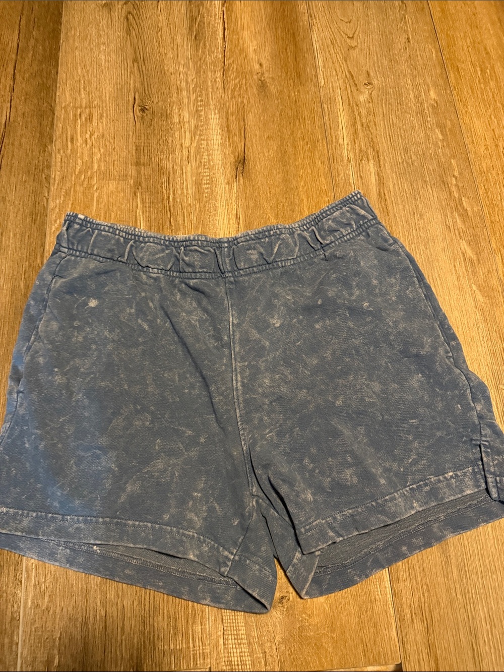 Avia Washed Denim-Style Athletic Shorts in Blue